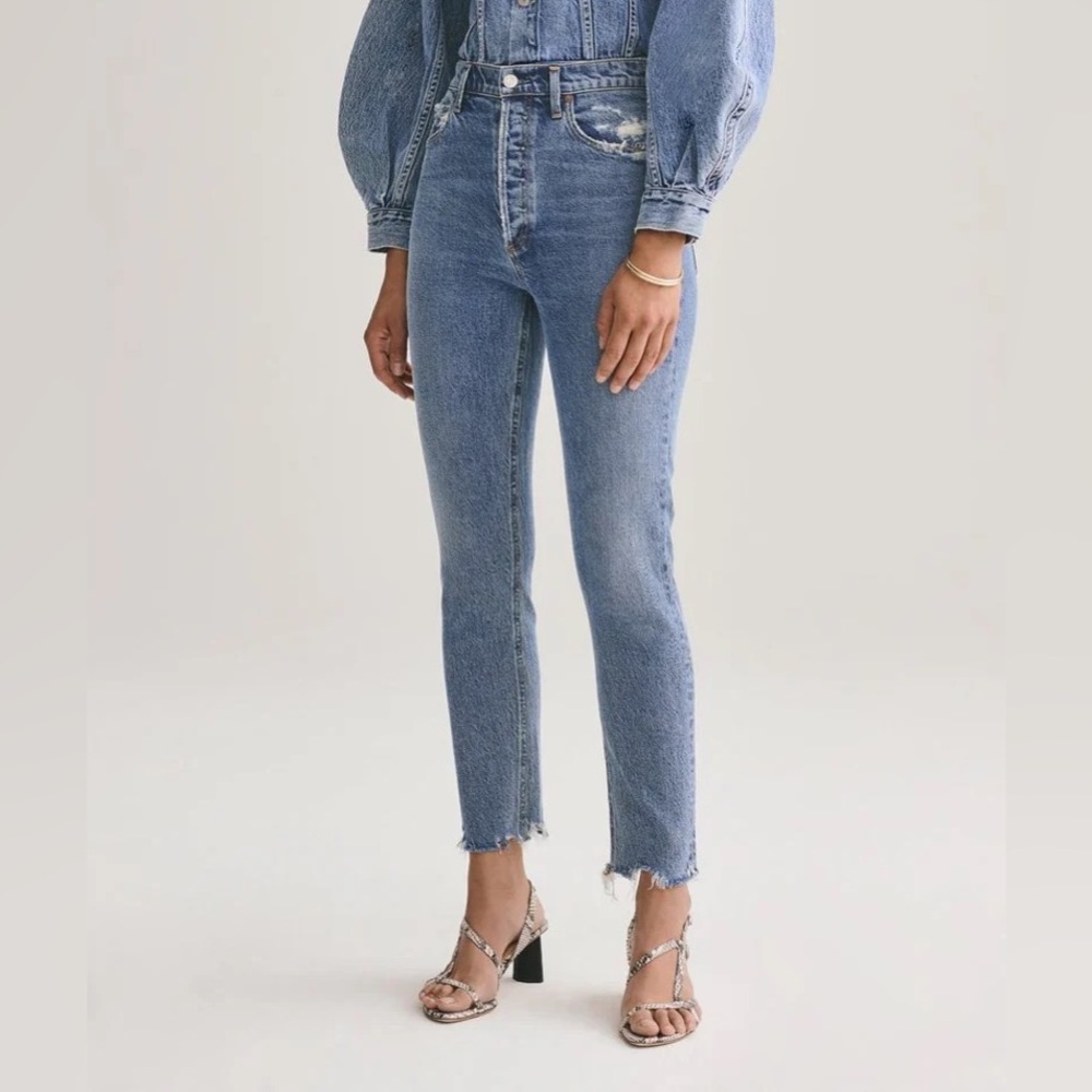 AGOLDE Nico Hi Rise Slim Fit Jean in rooted Chewed Hem Size 29